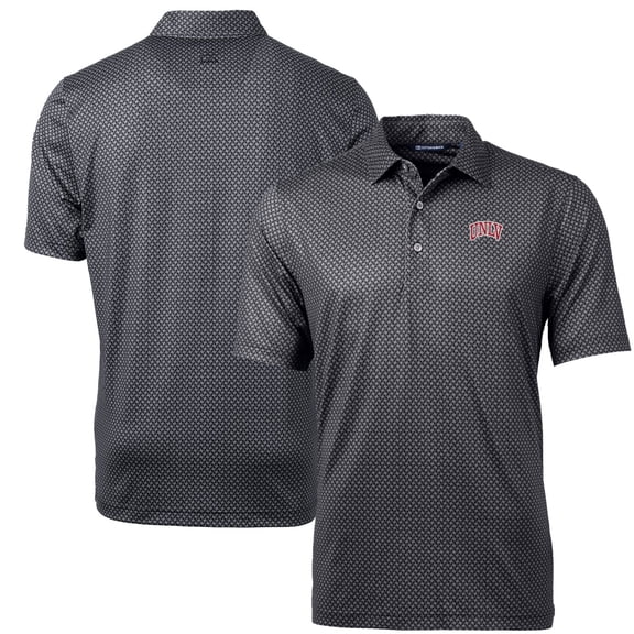 Men's Cutter & Buck Black UNLV Rebels Pike Banner Print Polo