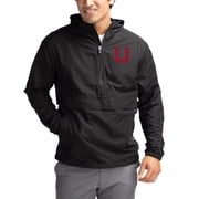 Mens Cutter & Buck Black Utah Utes Charter Eco Recycled Half-Zip Anorak Jacket