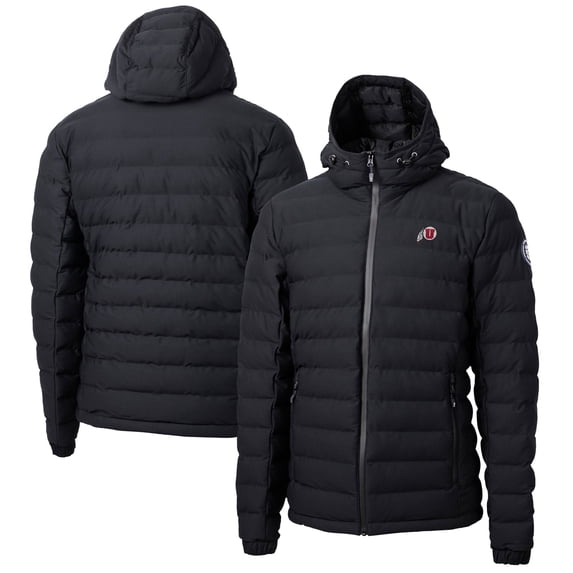 Men's Cutter & Buck Black Utah Utes Mission Ridge Repreve Eco Insulated Puffer Full-Zip Jacket
