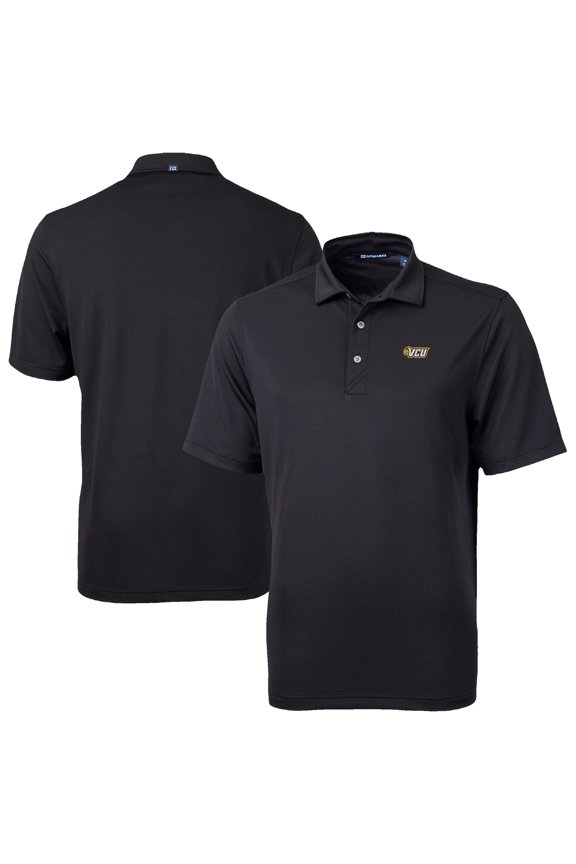 Men's Cutter & Buck Black VCU Rams Virtue Eco Pique Recycled Polo
