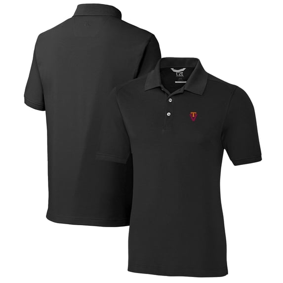 Men's Cutter & Buck Black Virginia Tech Hokies Advantage Tri-Blend DryTec Pique Polo