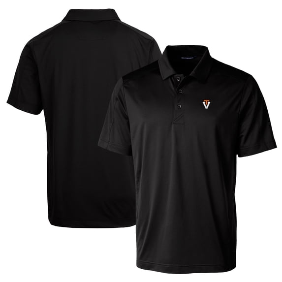 Men's Cutter & Buck Black Virginia Tech Hokies Team Logo Big & Tall Prospect Textured Stretch Polo
