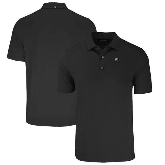 Men's Cutter & Buck Black Wake Forest Demon Deacons Big & Tall Forge Eco Stretch Recycled Polo