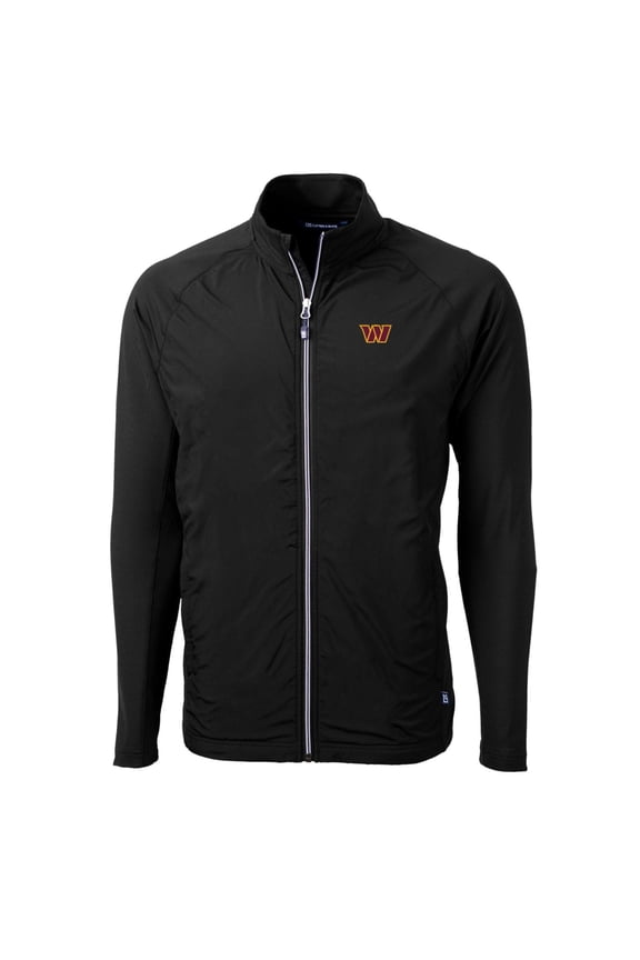 Men's Cutter & Buck Black Washington Commanders Adapt Eco Full-Zip Jacket