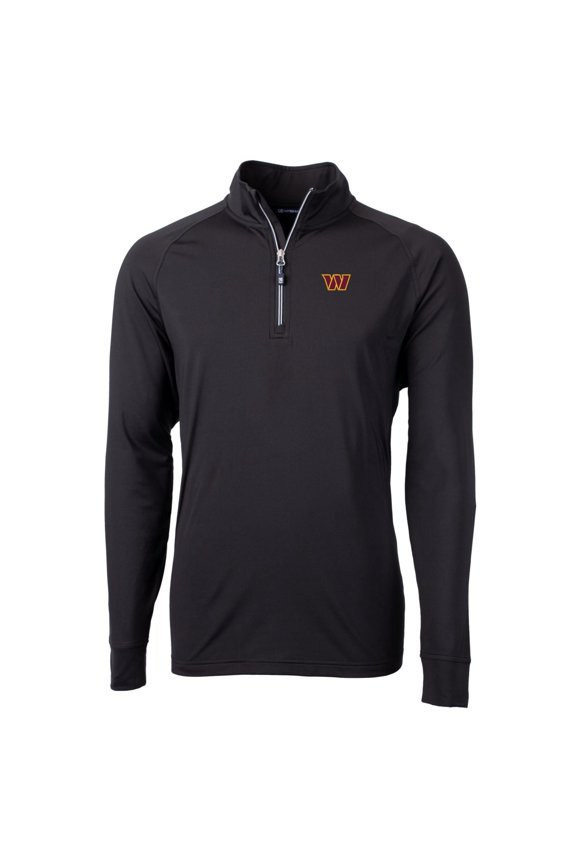 Men's Cutter & Buck Black Washington Commanders Adapt Eco Stretch Quarter-Zip Pullover Jacket