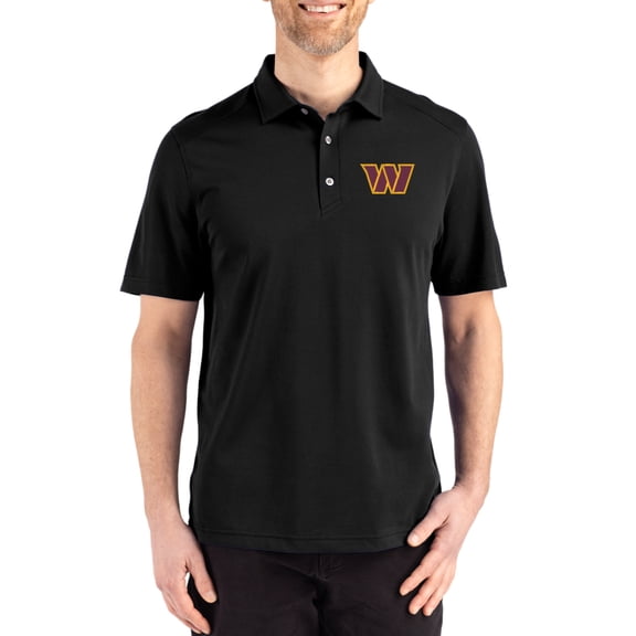 Men's Cutter & Buck Black Washington Commanders Big & Tall Advantage Refresh Epic Confidence Recycled Tri-Blend Pique