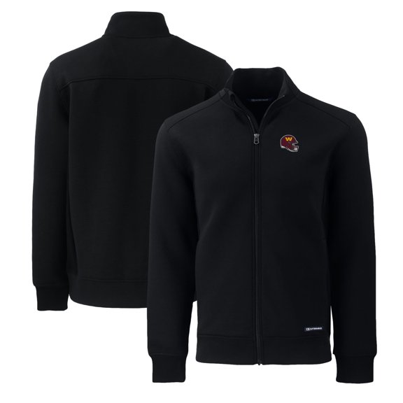 Men's Cutter & Buck Black Washington Commanders Big & Tall  Roam Eco Recycled Full-Zip Jacket