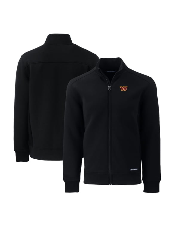 Men's Cutter & Buck Black Washington Commanders Big & Tall Roam Eco Recycled Full-Zip Jacket