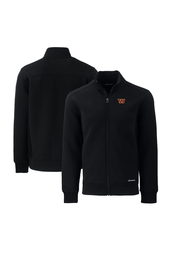 Men's Cutter & Buck Black Washington Commanders Big & Tall Roam Eco Recycled Full-Zip Jacket