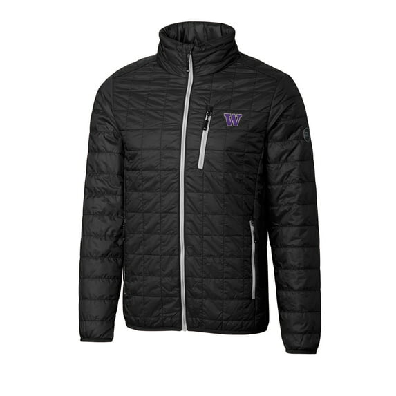 Men's Cutter & Buck Black Washington Huskies Big & Tall Rainier Full-Zip Jacket