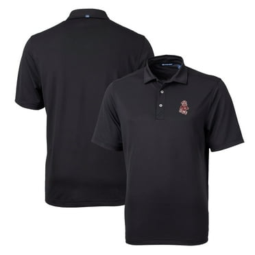 Men's Cutter & Buck Black Washington State Cougars Team Logo Virtue Eco Pique Recycled Polo