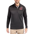 thumbnail image 1 of Men's-Cutter & Buck  Black Washington State Cougars Traverse Stretch Eco Stripe DryTec Tri-Blend Quarter-Zip Pullover, 1 of 2