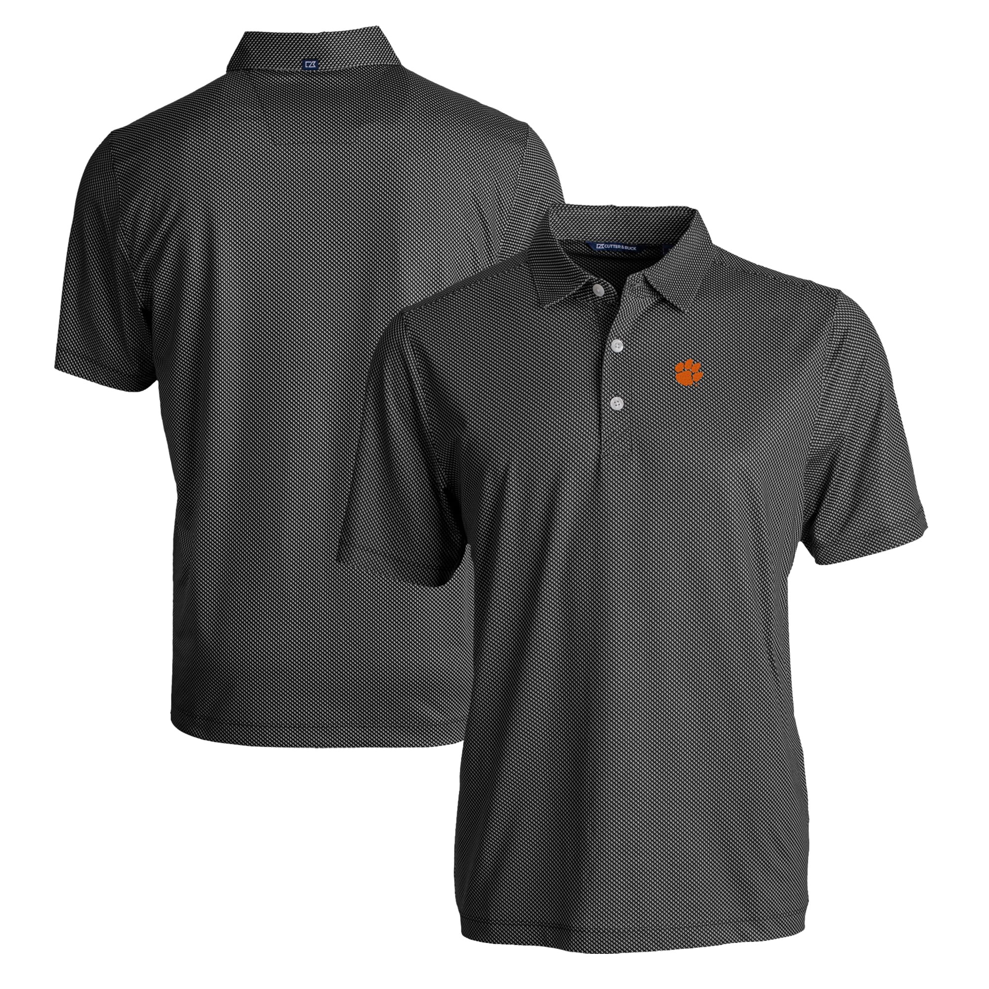 Men's Cutter & Buck Black/White Clemson Tigers Pike Eco Symmetry Print