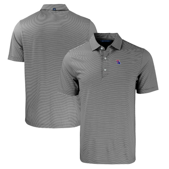Men's Cutter & Buck  Black/White Louisiana Tech Bulldogs Forge Eco Double Stripe Stretch Recycled Polo