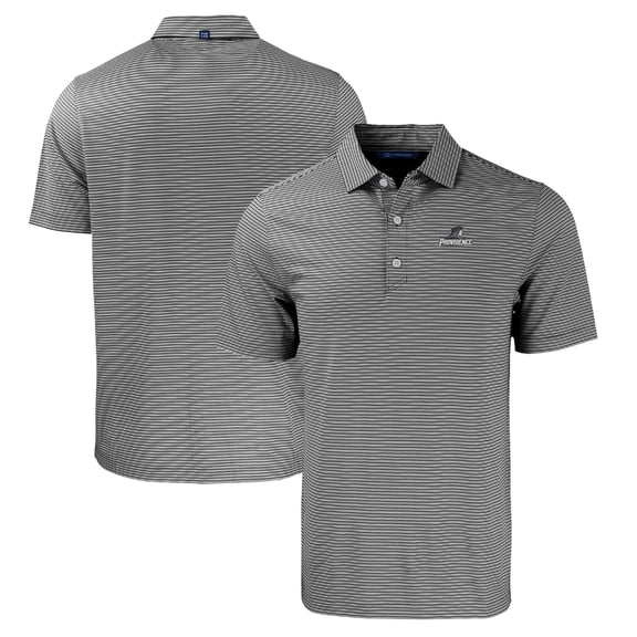 Men's Cutter & Buck  Black/White Providence Friars Forge Eco Double Stripe Stretch Recycled Polo