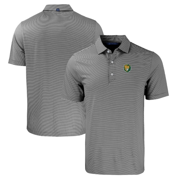 Men's Cutter & Buck  Black/White Southeastern Louisiana Lions Forge Eco Double Stripe Stretch Recycled Polo
