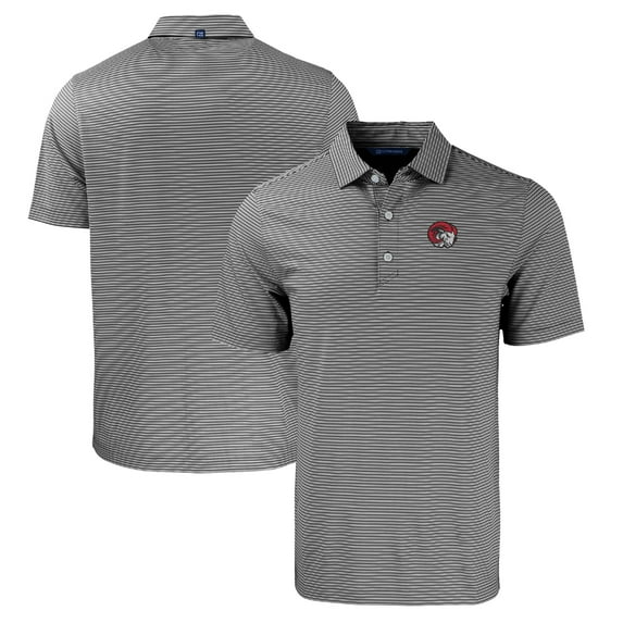 Men's Cutter & Buck Black/White Winston-Salem State Rams Forge Eco Double Stripe Stretch Recycled Polo