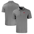 thumbnail image 1 of Men's Cutter & Buck  Black/White Wisconsin Badgers Forge Eco Double Stripe Stretch Recycled Polo, 1 of 3