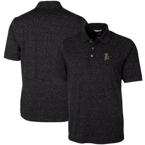 Men's Cutter & Buck Black Wichita State Shockers Vault Advantage Tri-Blend Space Dye Big & Tall Polo
