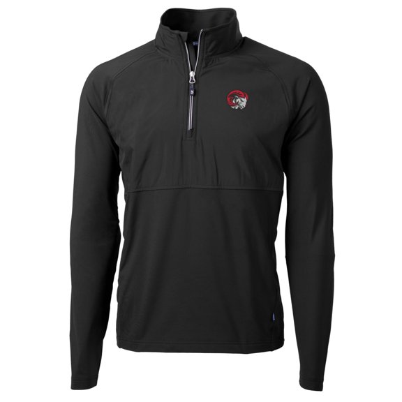 Men's Cutter & Buck Black Winston-Salem State Rams Adapt Eco Knit Hybrid Recycled Quarter-Zip Pullover Top