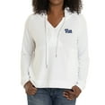 thumbnail image 1 of Women's White Pitt Panthers Christine Cross Front Tri-Blend Pullover Hoodie, 1 of 2
