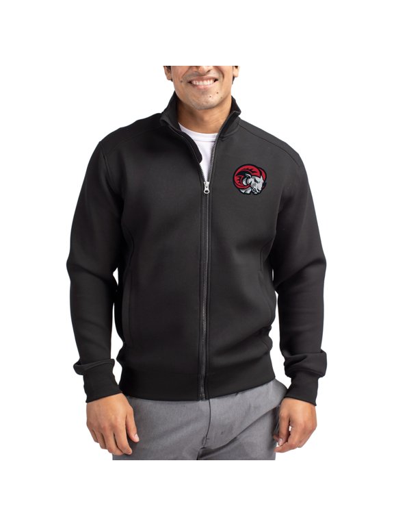 Men's-Cutter & Buck Black Winston-Salem State Rams Roam Eco Recycled Full-Zip Jacket