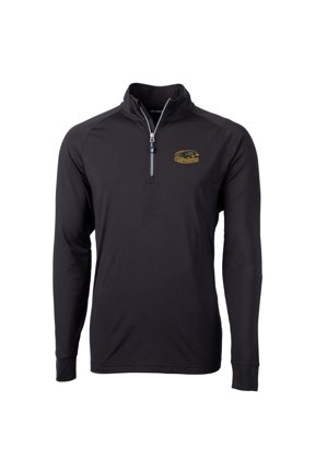 Men's Cutter & Buck Black Wisconsin-Milwaukee Panthers Big & Tall Adapt Eco Knit Quarter-Zip Pullover Top