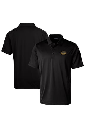 Men's Cutter & Buck Black Wisconsin-Milwaukee Panthers Prospect Eco Textured Stretch Recycled Polo