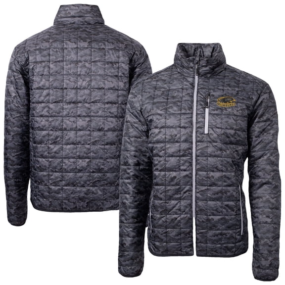 Men's-Cutter & Buck  Black Wisconsin-Milwaukee Panthers Rainier Eco Insulated Camo PrimaLoft Full-Zip Puffer Jacket