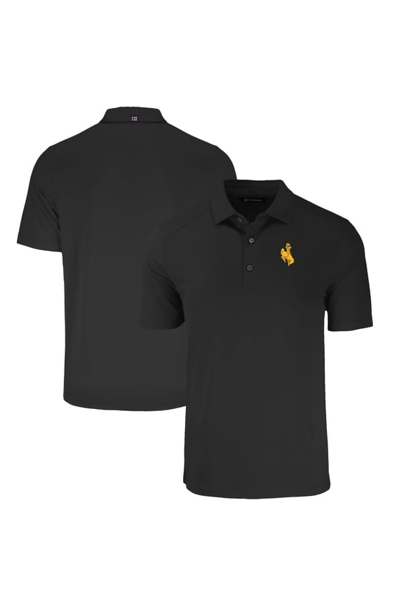 Men's Cutter & Buck Black Wyoming Cowboys Big & Tall Forge Eco Stretch Recycled Polo