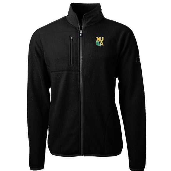 Men's Cutter & Buck Black XULA Gold Team Logo Cascade Eco Sherpa Fleece Full-Zip Jacket