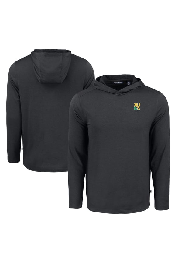 Men's Cutter & Buck Black Xavier University of Louisiana Gold Rush Coastline Epic Comfort Eco Recycled Long Sleeve