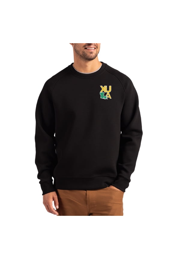 Men's Cutter & Buck Black Xavier University of Louisiana Gold Rush Roam Recycled Pullover