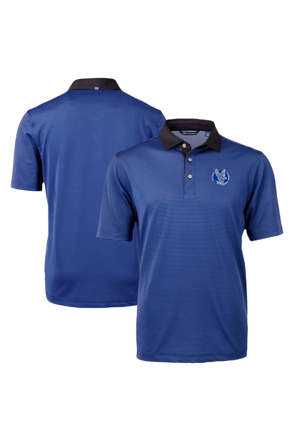 Men's-Cutter & Buck  Blue/Black Air Force Falcons DryTec Virtue Eco Pique Recycled Polo