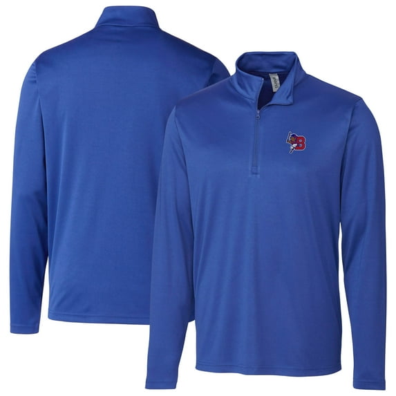 Men's Cutter & Buck Blue Buffalo Bisons Clique Spin Eco Performance Half-Zip Pullover
