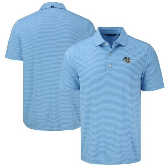 Men's Cutter & Buck Blue Carolina Panthers Forge Eco Fine Line Stripe Polo