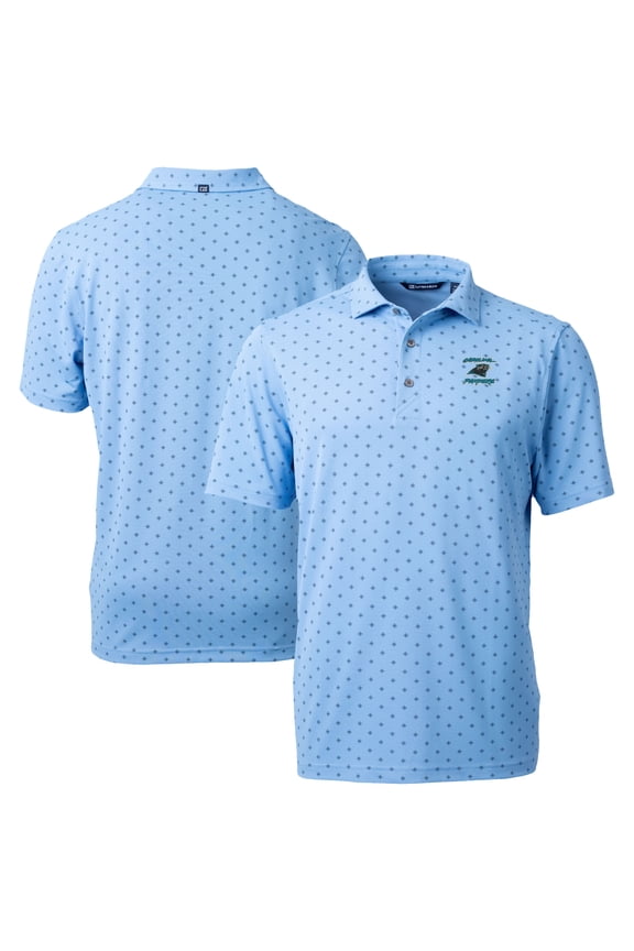Men's Cutter & Buck Blue Carolina Panthers Virtue Eco Pique Tile Print Polo