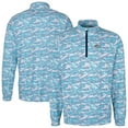 thumbnail image 1 of Men's Cutter & Buck Blue Denver Broncos  Traverse Camo Print Stretch Quarter-Zip Pullover Top, 1 of 3