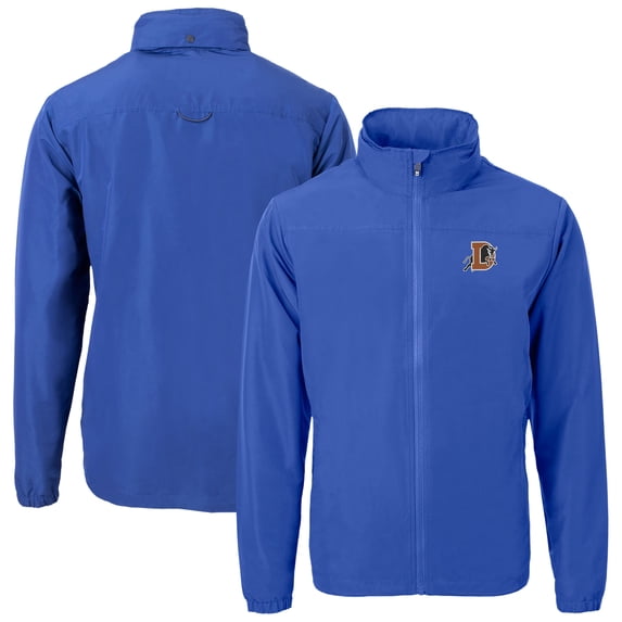 Men's Cutter & Buck Blue Durham Bulls Big & Tall Charter Eco Knit Recycled Full-Zip Jacket