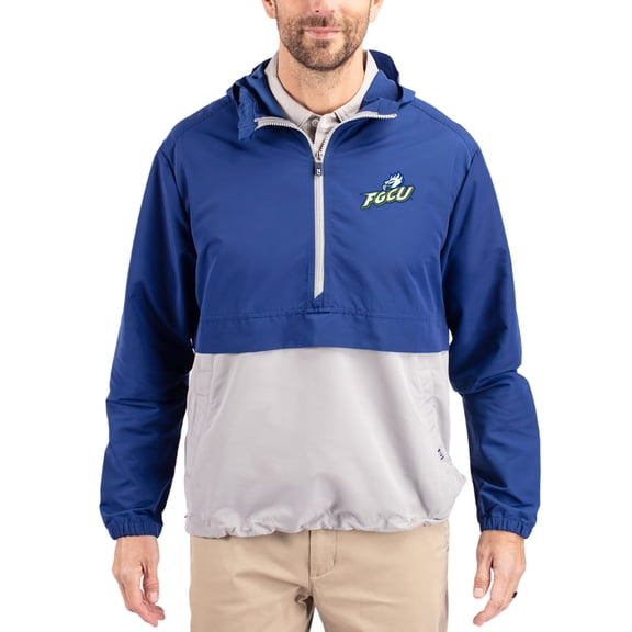 Men's Cutter & Buck Blue Florida Gulf Coast Eagles Charter Eco Recycled Half-Zip Anorak Jacket