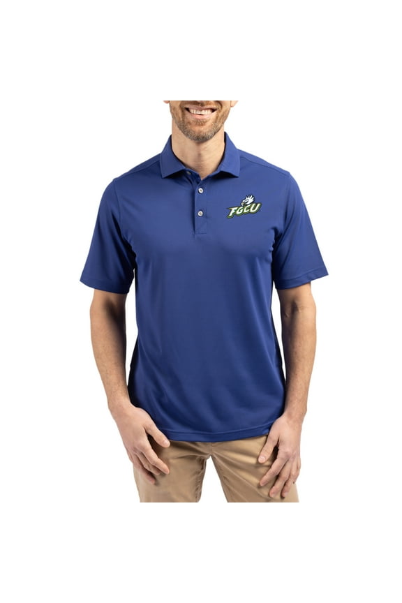 Men's Cutter & Buck Blue Florida Gulf Coast Eagles Virtue Eco Pique Recycled Polo