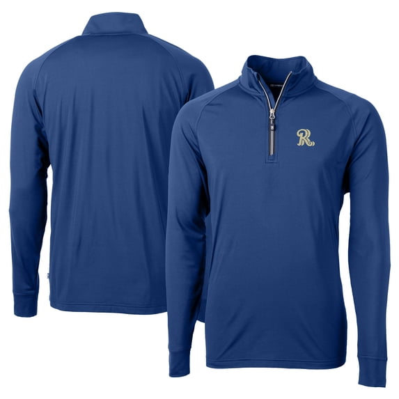 Men's Cutter & Buck Blue Frisco RoughRiders Adapt Eco Knit Stretch Recycled Big & Tall Quarter-Zip Pullover Top