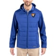 thumbnail image 1 of Men's Cutter & Buck Blue Illinois Fighting Illini Evoke Hybrid Eco Softshell Recycled Full Zip Hooded Jacket, 1 of 2
