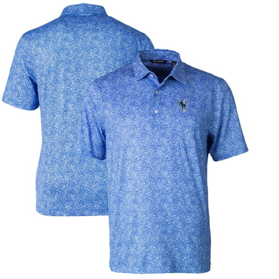 Men's Cutter & Buck Blue Indianapolis Colts Throwback Logo Pike Constellation Stretch Polo