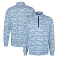 thumbnail image 1 of Men's Cutter & Buck Blue Michigan Wolverines Vault Traverse Camo Print Stretch Quarter-Zip Pullover Top, 1 of 3