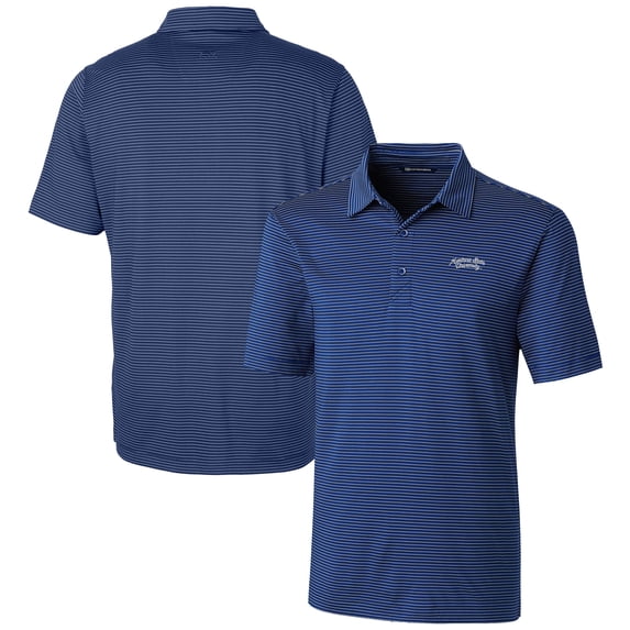 Men's Cutter & Buck Blue Montana State Bobcats Vault Forge Pencil Stripe Stretch Polo