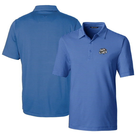 Men's Cutter & Buck Blue Omaha Storm Chasers Forge Pencil Stripe Stretch DryTec Polo