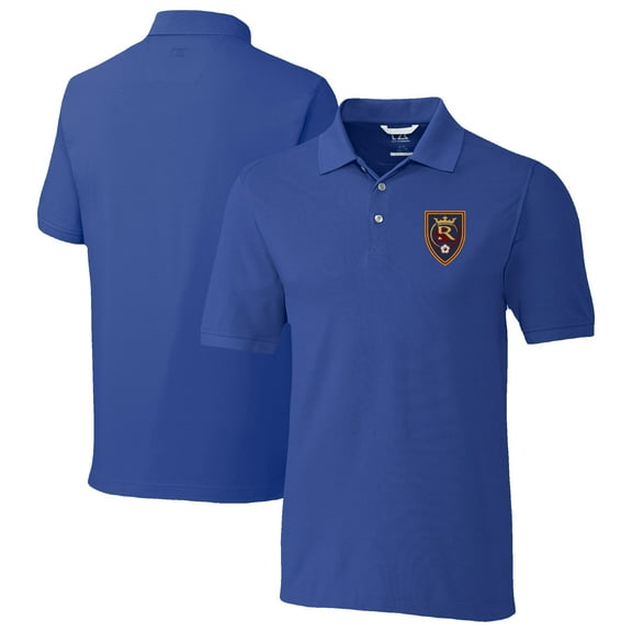 Men's-Cutter & Buck Blue Real Salt Lake Big & Tall Advantage Eco Tri-Blend Pique Polo