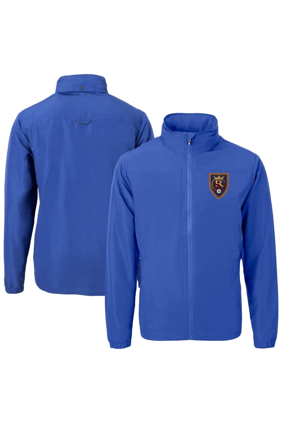 Men's-Cutter & Buck Blue Real Salt Lake Charter Eco Recycled Full-Zip Jacket