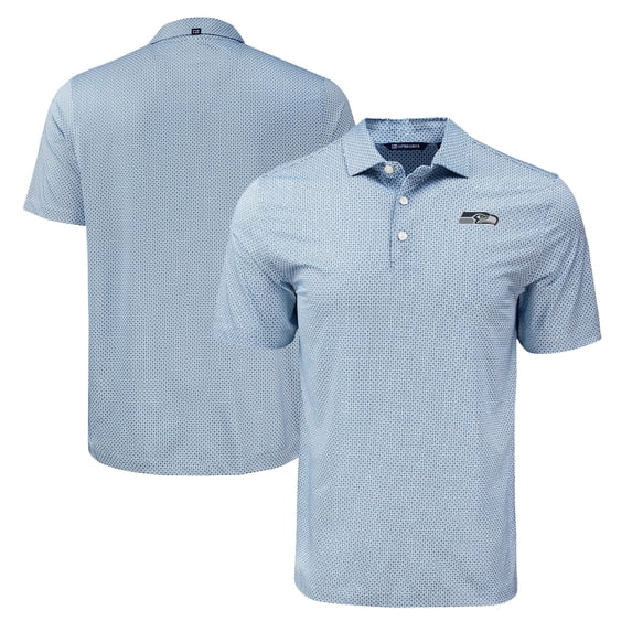 Men's Cutter & Buck Blue Seattle Seahawks Pike Eco Diamond Dot Print Polo